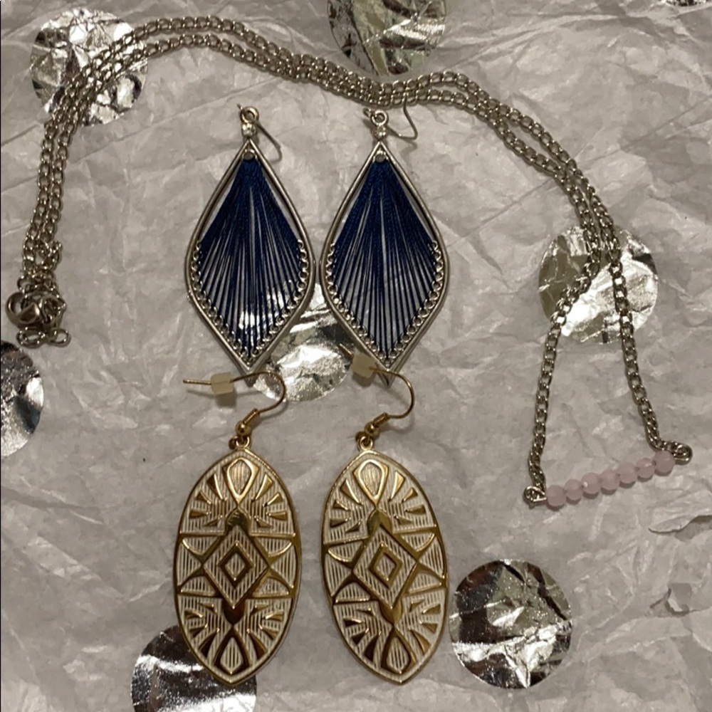 Art Deco Great Gatsby Jewelry: Earrings & Necklace